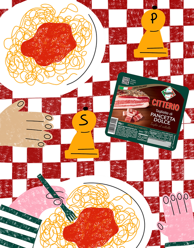 Tagliette di pancetta dolce